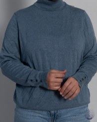 تصویر پلیور یقه اسکی زنانه C&A آبی خاکستری 