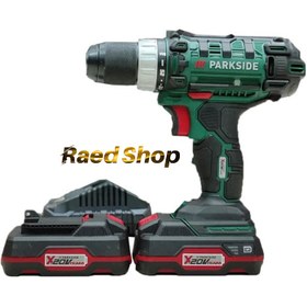 تصویر ست و پک دریل شارژی و ابزار جانبی 20 ولت پارکساید Parkside 20LIF7 Parkside 20LIF7 20V Rechargable Drill met toebehoren