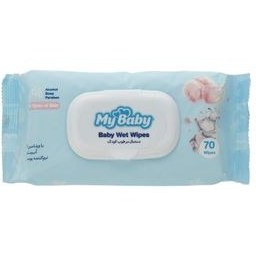 تصویر دستمال مرطوب مای بیبی پوست نرمال بسته 70 برگی Molfix Baby Wet Wipes 70pcs