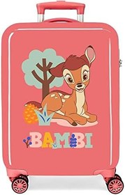 تصویر چمدان کابین مرجانی Disney Bambi 38 × 55 × 20 سانتی‌متر سفت و سخت ABS ترکیبی 78 لیتری 2 کیلوگرمی چمدان دستی دو چرخ، قرمز، چمدان کابینی، قرمز، چمدان کابین 