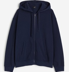 تصویر هودی زیپ‌دار با فیت راحت برند H&M Relaxed Fit Zip-Through Hoodie