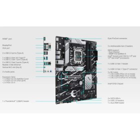 تصویر مادربرد ایسوس مدل PRIME B760 Plus DDR5 Asus PRIME Motherboard B760-PLUS