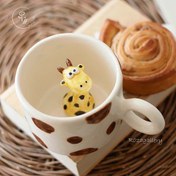 تصویر ماگ نیم‌لیوان سرامیکی زرافه (کد L097) 