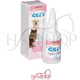 تصویر قطره تمیز کننده چشم سگ و گربه جیلز حجم 50 میلی لیتر Gill's Opto Clean 