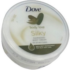 تصویر کرم مرطوب کننده دست و بدن مدل Silky حجم 300میل داو Dove Body Silk Moisturising Cream 300ml