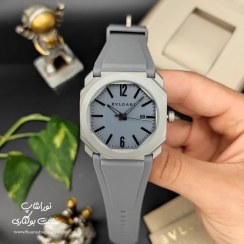 تصویر ساعت بولگاری نقره ای مات بند رابر BULGARI OCTO FINISSIMO بولگاری ( Bvlgari )