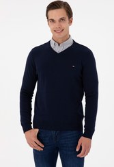 تصویر پلیور مردانه یو اس پولو مدل 1102417 رنگ سرمه ای 