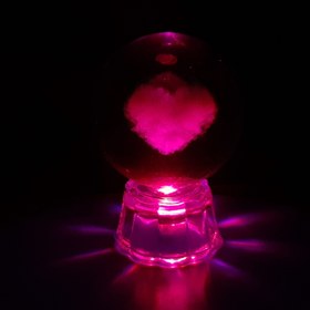 تصویر گوی کریستالی طرح قلب ابری 