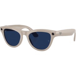 تصویر عینک هوشمند متا ری بن Meta RayBan Skyler Shiny Chalky Gray Frame + Transitions Sapphire Lense 