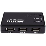 تصویر سوئیچ HDMI پنج پورت وی نت مدل V-SWHD1405 همراه با کنترل V-net V 5 Port Switch HDMI V-SWHD1405