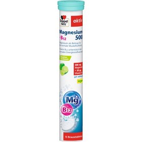 تصویر قرص جوشان منیزیم+ویتامین ب 12 doppel herz magnesium500+b12