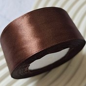 تصویر ربان ساتن 4 سانتی قهوه ای سوخته 