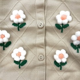 تصویر ژاکت گل گلی کرمی kids 