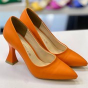 تصویر کفش مجلسی زنانه پاشنه ۹ سانت چرم مصنوعی سایز ۳۶ تا ۴۱ 
