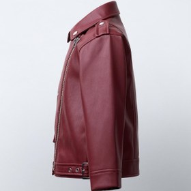 تصویر جاکت بایکری یقه نواردار با زیپ از برند زارا 