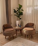 تصویر میز و صندلی حصیری 