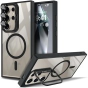 تصویر قاب گوشی سامسونگ Galaxy S25 Ultra مگ سیف دار با محافظ لنز رینگی 