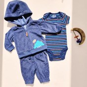 تصویر ست ۳ تیکه سوییشرت، شلوار و بادی طرح GRRR برند Carters 