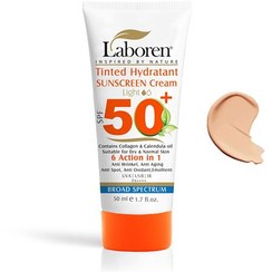 تصویر ضد آفتاب 6کاره رنگی اس پی اف 50 مناسب پوست خشک و نرمال لابورن 01-لایت Laboren 56 Action In 1 Tinted Sunscreen Cream Spf50 For Dry And Normal Skin