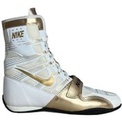 تصویر کفش بوکس نایکی مانی پاکیا رنگ سفید طلایی 