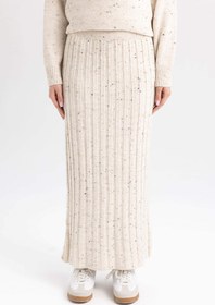 تصویر دامن ماکسی زنانه بژ دفکتو 