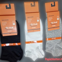 تصویر جوراب زنانه مچی نخی اکتیو مشکی عمده socks