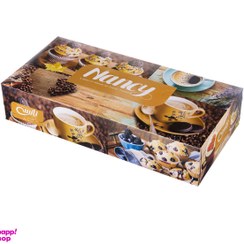 تصویر دستمال کاغذی دو لایه نانسی (Nancy) طرح عصرانه جعبه 100 برگی 
