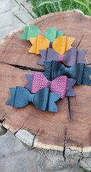 تصویر گیره ی موی چرم طبیعی Leather hair clip