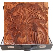 تصویر تخته نرد منبت کاری شده طرح عقاب - شکار 