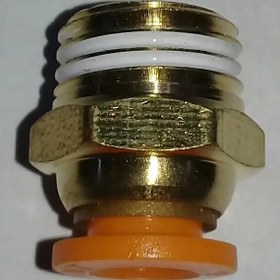 تصویر مستقیم پنوماتیک یک سر دنده شیلنگ خور6 به رزوه یک چهار -اتصال پنوماتیک یک سر رزوه یک سر شیلنگ خور- اتصال فیتینگی 