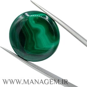 تصویر نگین سنگ مالاکیت طرح دایره 