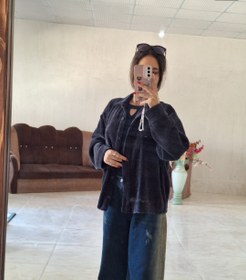 تصویر شومیز مخمل کد۶ - مشکی 