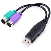 تصویر تبدیل USB به PS2 رویال طول ۳۰ سانتی متر 