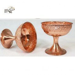 تصویر جام آجیل و هفت سین مسی ریز گل 