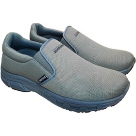 تصویر کفش راحتی مردانه سایز بزرگ پا طبی مدل (skechers)|سایز 44-48|تزریق|کشی|طوسی 