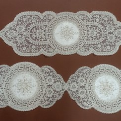 تصویر ست رومیزی ورساچه بیضی سفید 