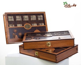 تصویر حلوا مسقطی کادویی چوبی مجلسی بزرگ 