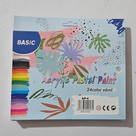 تصویر رنگ اکریلیک پاستلی بیسیک 24 رنگ BASIC 6 میل