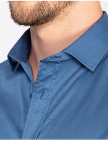 تصویر پیراهن مردانه ساتن ساده لی‌کرا با فیت اسلیم برند tudors Slim Fit Lycra Plain Satin Men's Shirt