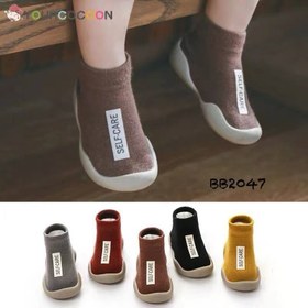 تصویر کفش جورابی نوزادی بچه گانه زیر سیلیکونی فانتزی مارک دار وارداتی Baby_sock