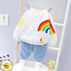 تصویر بلوز رنگین کمان و شلوار جین بچگانه 311 - سایز Rainbow blouse and baby jeans