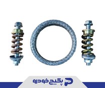 تصویر کیت کامل گلویی اگزوز ( با پیچ و مهره ) پژو 405 و پارس و سمند 1104052 اماتا صمد 