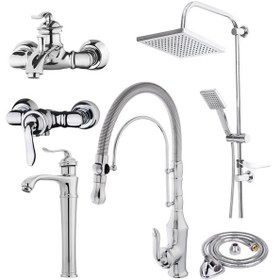 تصویر ست شیرآلات فراست پویا مدل هلن C1 مجموعه 6 عددی 