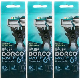 تصویر ژیلت دورکو 6 لبه آبی مدل PACE 6 بسته 20 عددی 