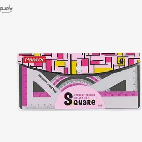 تصویر ست 4 تکه خط کش فلزی 