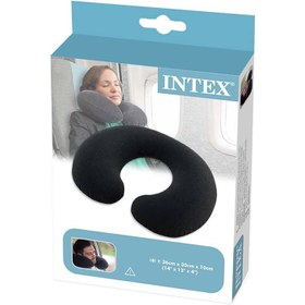 تصویر بالش دور گردنی بادی اینتکس مدل Black ا Intex inflatable neck pillow model Black Intex inflatable neck pillow model Black