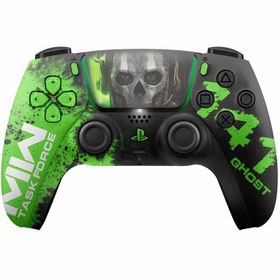 تصویر دسته بازی سونی مدل Dualsense طرح Minecraft و Call of Duty 