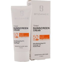 تصویر كرم ضد آفتاب بیزانس پوست خشک و حساس بژ روشن 40 میل Byzance Light beige sunscreen SPF50 For Dry And Sensitive Skin 40ml