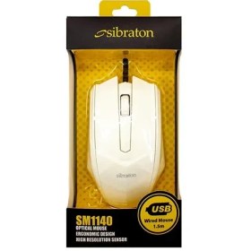 تصویر ماوس سیمی سیبراتون | Mouse SM1140 - سفید / گارانتی ۱۲ ماهه داده پرداز رایانه متین 