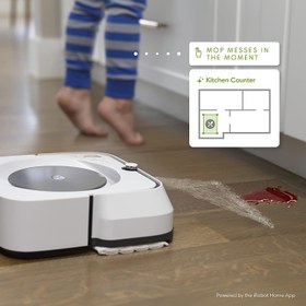 تصویر ربات تی زن iRobot مدل M6 Braava Jet سفید iRobot Braava Jet M6 (6110) Ultimate Robot Mop- Wi-Fi Connected, Precision Jet Spray, Smart Mapping, Works with Alexa, Ideal for Multiple Rooms, Recharges and Resumes, White